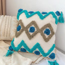GobekUsa Bohemian Tufted Tassel Cushion Cover | Plush Embroidered Decorative Pillow for Sofa