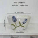 GobekUsa 3D Embossed Tulip Ceramic Coffee Mug - Handcrafted Irregular Flower Cup