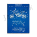 GobekUsa Dirt Bike Patent Blueprint Poster Canvas Wall Art
