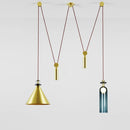 GobekUsa Glass Chandelier: Adjustable Shape, LED Decorative Lamps for Restaurant, Bedroom, Bar.