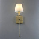 GobekUsa Industrial White Wall Lamp with Textile Shade for Bathroom, Mirror & Bar