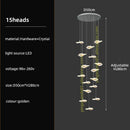 GobekUsa Crystal Glass Staircase Chandelier: Modern Nordic Luxury Living Room Lighting