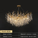 GobekUsa Gold Crystal Chandeliers for Dining Room Branch Hanging Lamp Large Lighting