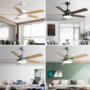 GobekUsa 56" Wooden LED Ceiling Fan with Pure Copper Motor & 5-Blade Light