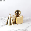 GobekUsa Cube Round Statue Decor Ceramic Ornament Sculpture Artwork for Desk & Room