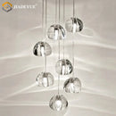 GobekUsa Crystal Ball Nordic LED Chandelier - Modern Staircase Decorative Lighting