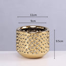 GobekUsa Gold Ceramic Flower Pot Succulent Vase Terrarium Plant Pots for Home Balcony Decor