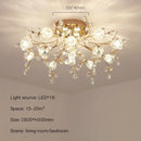 GobekUsa Glass Flower Chandelier Ceiling Lamp - Nordic Crystal Branch Tree Lighting for Living Room and Bedroom