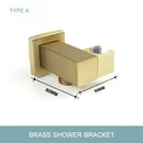 GobekUsa Brushed Gold Brass Hand Shower with Stainless Steel Hose - Wall Mount