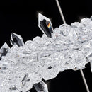 GobekUsa Crystal Flower LED Chandelier: Modern Luxury Round Ring Pendant Light for Dining & Living Room