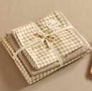 GobekUsa Japanese Grid Printed Cotton Bedding Set in Queen/King for Cozy Sleep