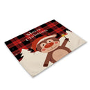 GobekUsa Christmas Linen Dining Table Mats - Festive Home Decor with Santa Claus Print