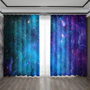 GobekUsa Dark Blue Forest & City Night View Modern Printed Curtains