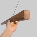 GobekUsa Black Walnut Dining Pendant Light: Simple Log Strip Design for Dining Room, Office