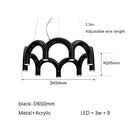 GobekUsa Blue Metal Arch Chandelier Pendant Light - Modern Design for Home Décor