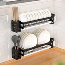 GobekUsa Kitchen Dish Drainer Rack & Tableware Holder - Wall Mounted Drying Shelf Storage