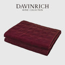 GobekUsa Burgundy Velvet Geometric Embroidered Bed Runner Luxury Bedroom Hotel Wedding