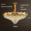 GobekUsa Crystal Tassles LED Pendant Chandelier | Modern Luxury Living Room Ceiling Light