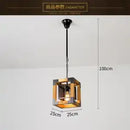 GobekUsa 6-Head Industrial Style Pendant Lamp - Retro Solid Wood Iron Table Light