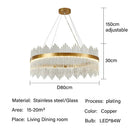 GobekUsa Glass Rod LED Pendant Chandelier: Elegant Lighting Fixture for Home Living Dining Bedroom Decor