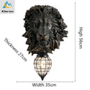 GobekUsa Lion Head Crystal Led Wall Lamp for Bedroom, Ktv, Living Room, Resin Wall Light