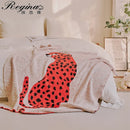 GobekUsa Hairy Furry Leopard Pattern Blanket