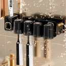 GobekUsa Inverted Toothbrush Holder with Automatic Toothpaste Squeezer & Makeup Storage Rack