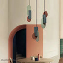 GobekUsa Green Cylindrical LED Pendant Light - Nordic Modern Single Head Hanging Lamp