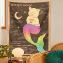 GobekUsa Cat Tapestry: Bohemian Moon Cat Wall Art for Cute Home Decor