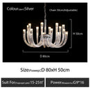 GobekUsa Glass Chandelier LED Hanging Light for Living Room Bedroom Dining Room - 2024 Collection.