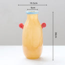 GobekUsa Glass Vase with Candy Handle for Home Decor and Floral Arrangements
