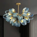 GobekUsa Luxe Copper Leaf LED Ceiling Chandelier for Home, Bedroom, and Dining Room