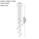 Modern Crystal Ball Pendant Light in Silver Iron