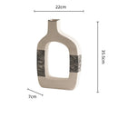 GobekUsa Geometric Stripes Ceramic Flower Vase for Home Decoration and Flower Arrangements
