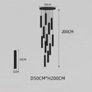 GobekUsa Black LED Crystal Staircase Chandelier: Modern Nordic Design, Creative Island Hanging Lamp