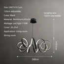 GobekUsa Creative Twisted LED Chandelier for Living Room Bedroom Lighting