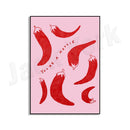 GobekUsa Chili Pepper Art Trio: Green, Yellow, Red Kitchen Decor