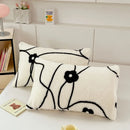 GobekUsa Cozy Winter Plush Pillowcase: Nordic Printed Milk Velvet Soft Home Decor
