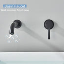 GobekUsa Black Wall Mounted Basin Faucet with Single Handle Hot Cold Water Mixer Tap