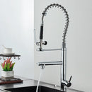 GobekUsa Brushed Nickel Spring Kitchen Faucet Single Handle 360 Rotation Mixer Tap