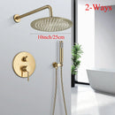 GobekUsa Brushed Gold Shower Faucet Set Wall Mount Rainfall Shower System