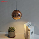 GobekUsa Glass Pendant Lights 15cm/20cm Round Ball Hanging Lamp in Golden/Copper/Silver Plating