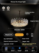 GobekUsa Gold Crystal Ceiling Chandelier: Luxury Modern LED Pendant for Home Décor