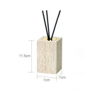 GobekUsa Beige Travertine Marble Bathroom Accessories Set - Soap Dispenser, Soap Dish, Reed Diffuser