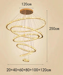 GobekUsa Crystal Stair Chandelier: Modern Indoor LED Ceiling Hanging Light