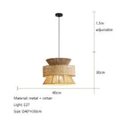 GobekUsa Handmade Hemp Rope Chandelier Pendant Light for Restaurant and Cafe