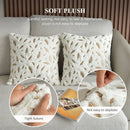 GobekUsa Gold Feather Velvet Cushion Cover 45x45 Decorative Throw Pillows for Sofa Car