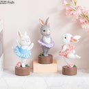 GobekUsa Ballet Rabbit Dancer Sculpture - Cute Ballerina Statue for Modern Desk Decor