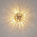 GobekUsa Golden Dandelion Crystal Chandelier: Warm Nordic LED Ceiling Lamp for Romantic Living Room.