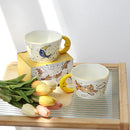GobekUsa Bear Moon Ceramic Mug: Cute Hand Painted Coffee Cup for Kitchen Drinkware